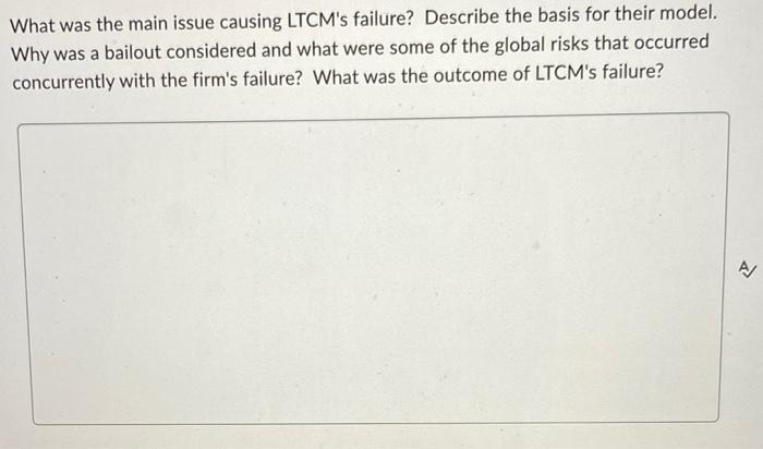  What was the main issue causing LTCM's failure? Describe the basis