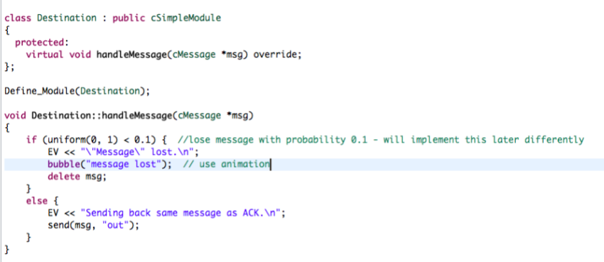 the cc code that implements destination and use the value of this