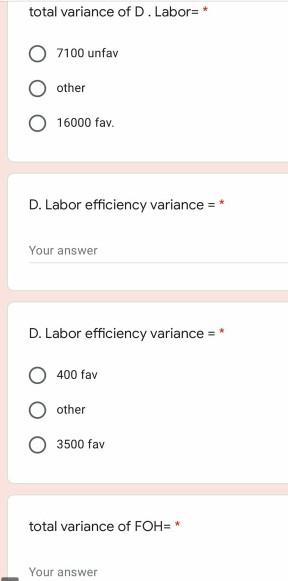 Labor 7500 h 55 per hour FOH Variable: 2 hours 56 per