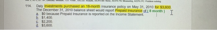  ALSO A one, AICPA FN Measuring AICPA PC Problem solving 114.
