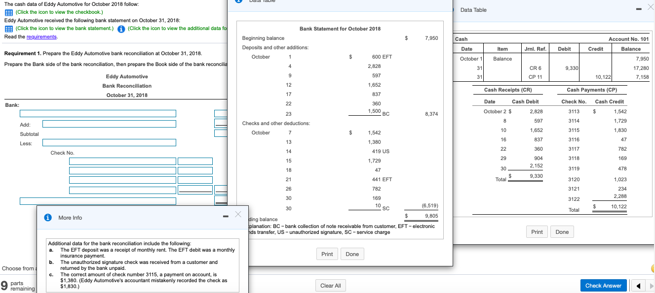 Please help single question has 9 parts Data Tab Data Table The