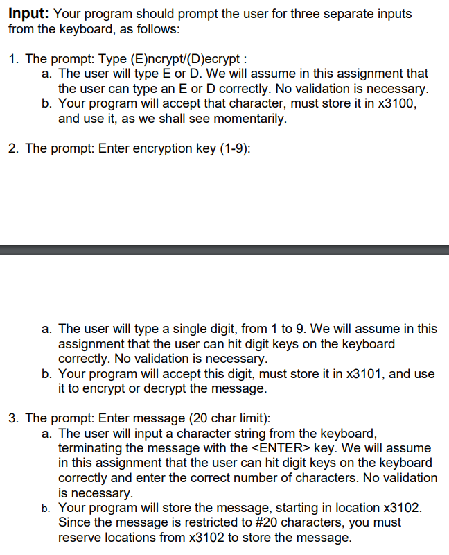 requirements: LC3 Console Type (E) ncrypt/ (D) ecrypt: E Enter encryption key