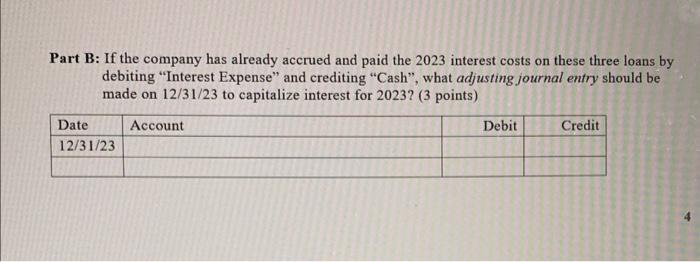 warehouse for its use on January 1, 2023. All costs associated with