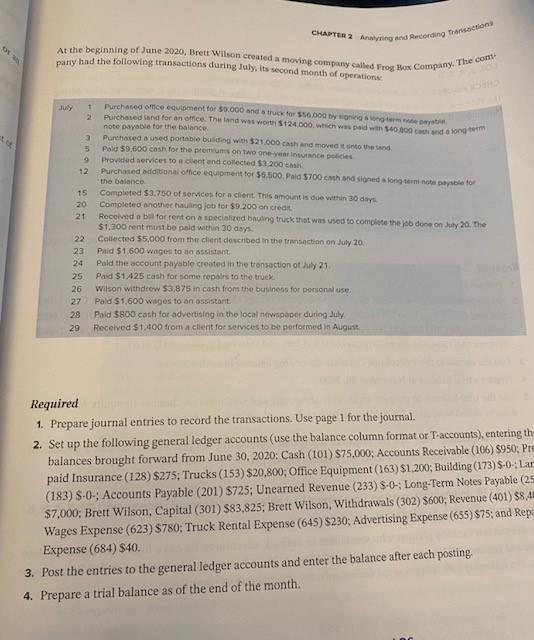 6 CHECK FIGURE: 4. Total Dr. = $271,500 CHAPTER 2 Araling and