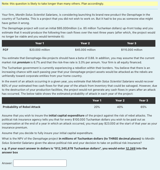 Note: this question is likely to take longer than many others.