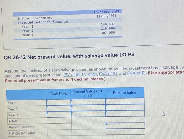 of $2,500 for three years. The investment costs $55,200 and has an