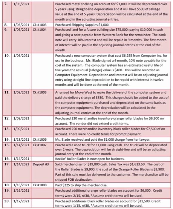 to any previous journal entries. The following are the adjusting journal entries