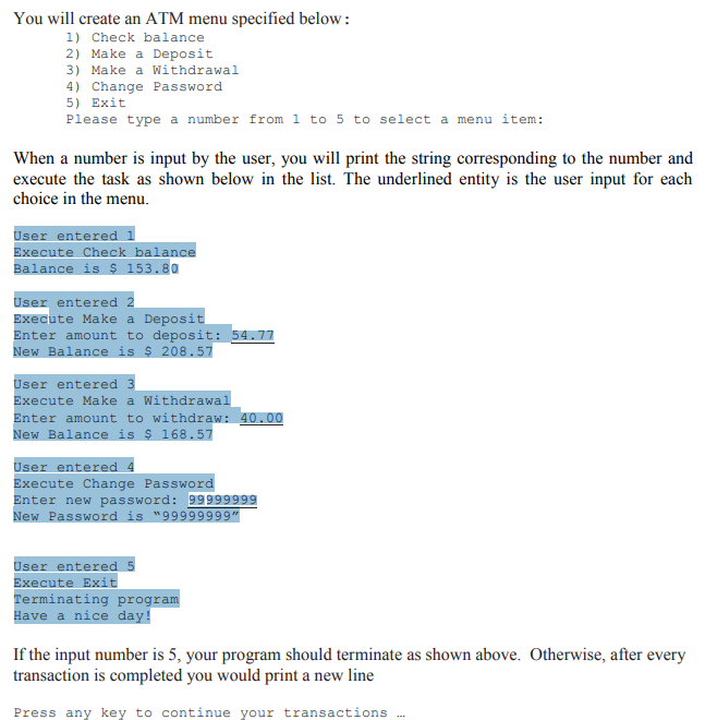 this is c programming. please to write the problem You will create