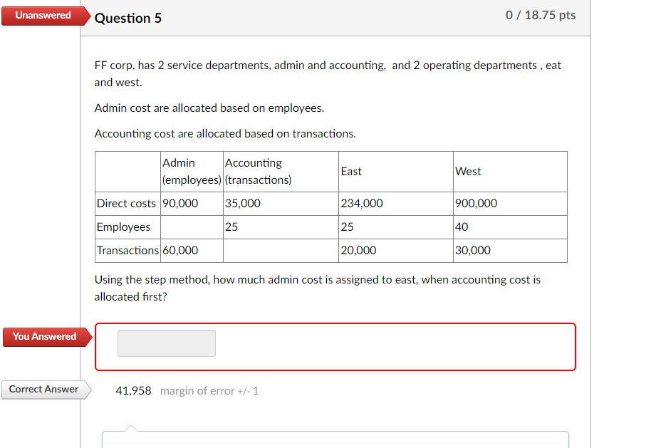 How did they get these answer? FF corp. has 2 service