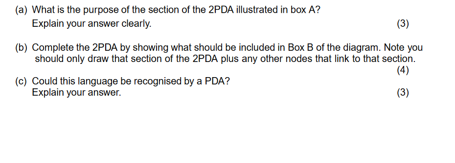 should recognise the language L as defined below: L={(aa)(b)n(a)n(b)n+10} (Assume that the
