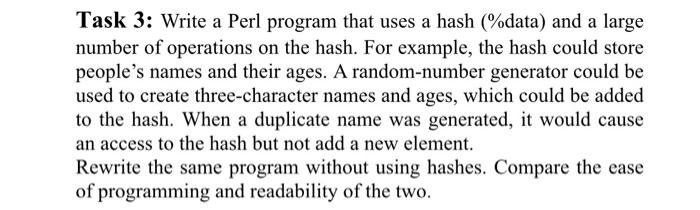 PLEASE DO NOT COPY ANSWER FROM OTHER PEOPLE. Task 3: Write a