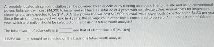  A remotely located air sampling station can be powered by solar
