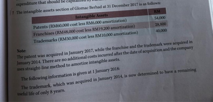 expenditure that should be cap 7 The intangible assets section of