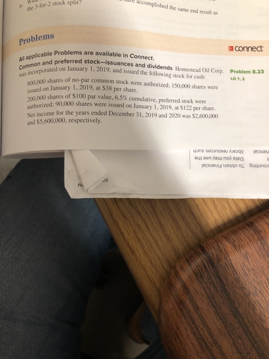  the 3-for-2 stock split? All applicable Problems are available in Connect.