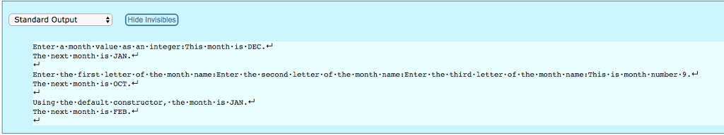 and print. 12 was entered, so it printed This month is Dec