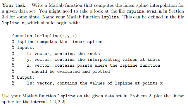 Matlab Question This is given data set Thank you! Your task. Write