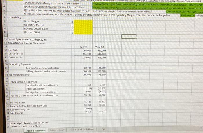 Please help with questions 3 & 4! 1) Calculate Gross Margin for