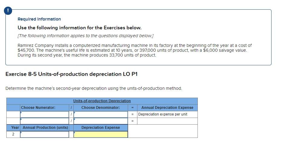 Required Information Use the following information for the Exercises below. [The following