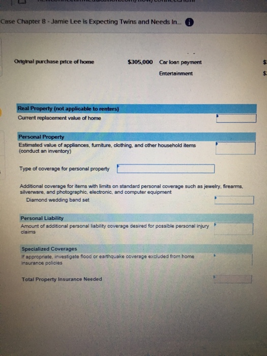  Case Chapter 8-Jamie Lee is Expecting Twins and Needs In... Original