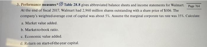 please show step of each question 3. Performance measures * Table 28.8