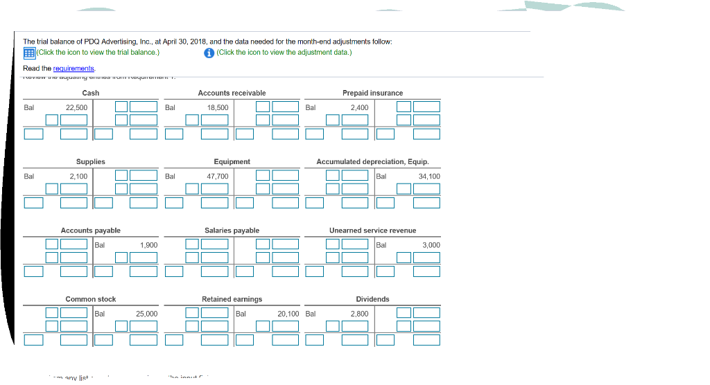 view the trial balance.) i (Click the icon to view the adjustment