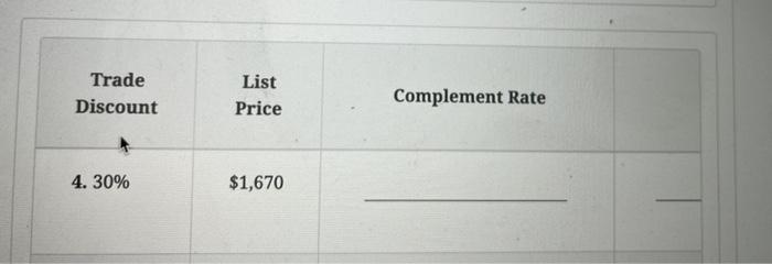 discount method. Problems 4,5 and 6 : Find the complement rate and