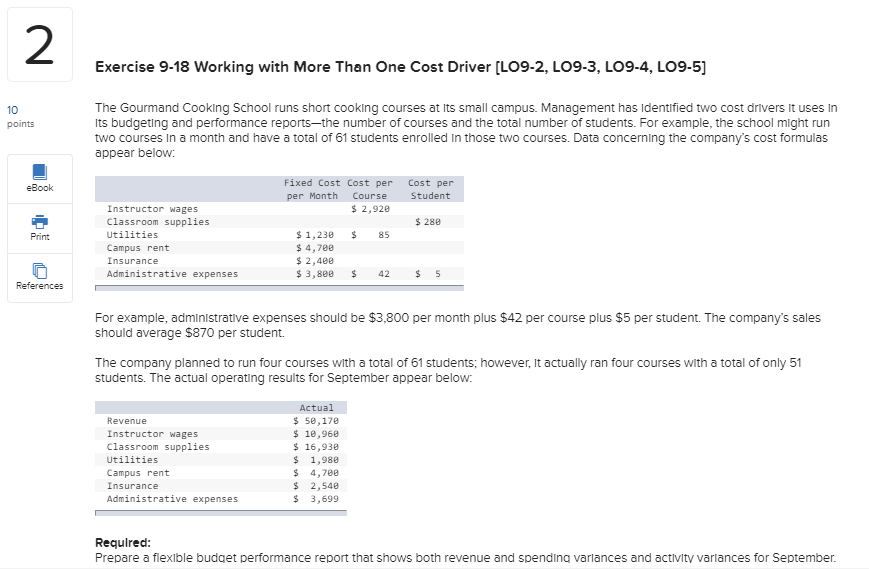 2 Exercise 9-18 Working with More Than One Cost Driver [LO9-2,