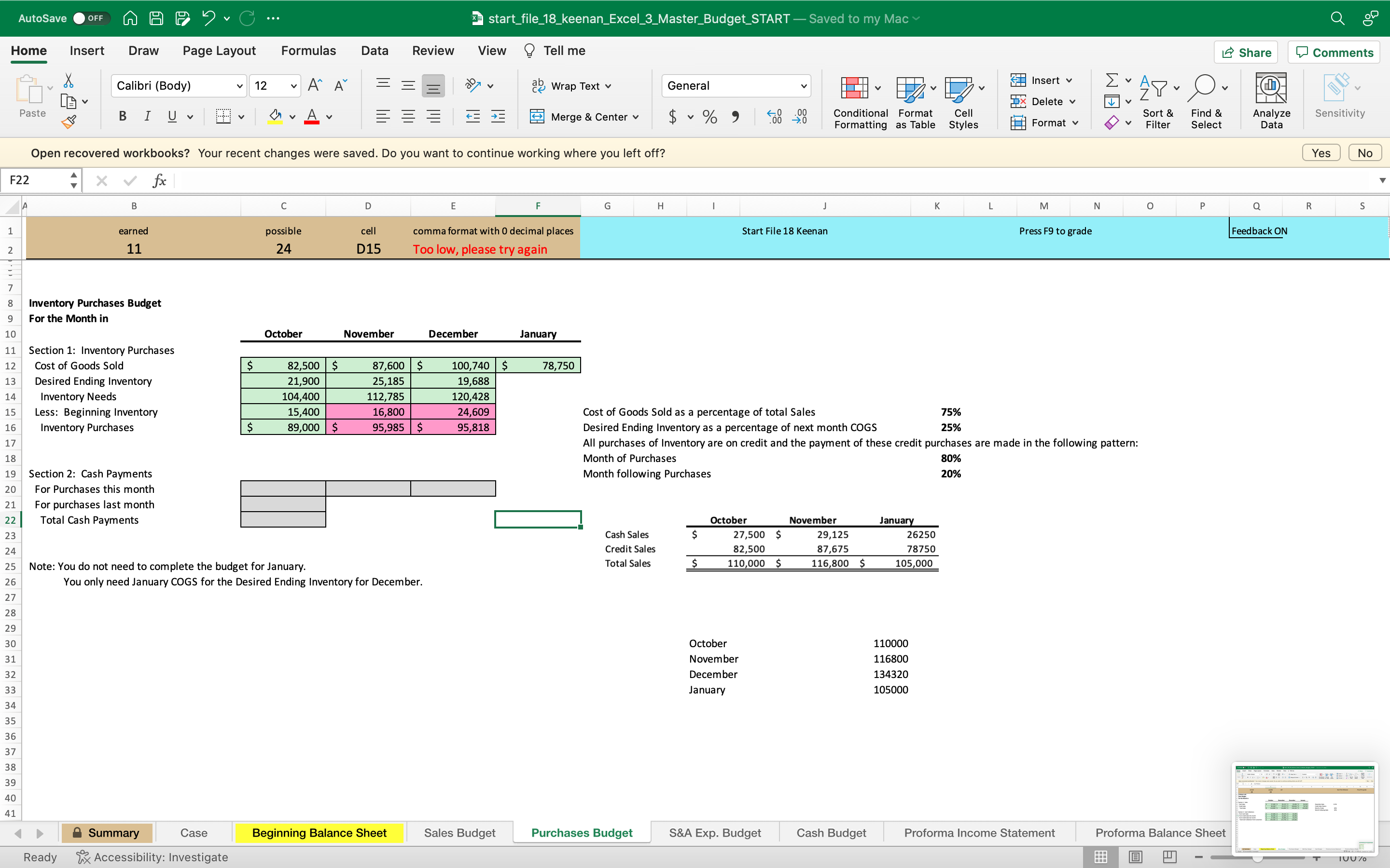 I need help finding the less beginning inventory (higlighted in pink). Less: