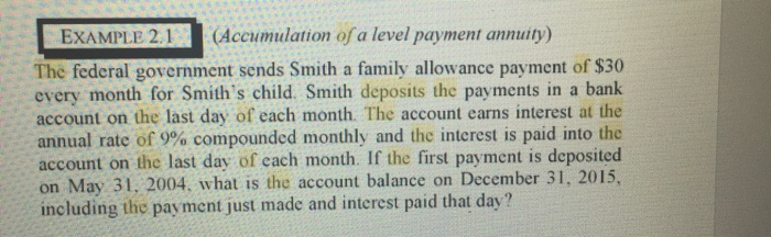 Example 2.1 the nominal annual interest rate earned on the account changes