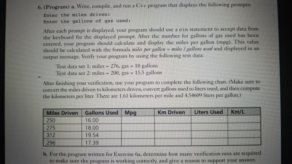 how can I do #6 using c++ 6. (Program) a. Write, compile,
