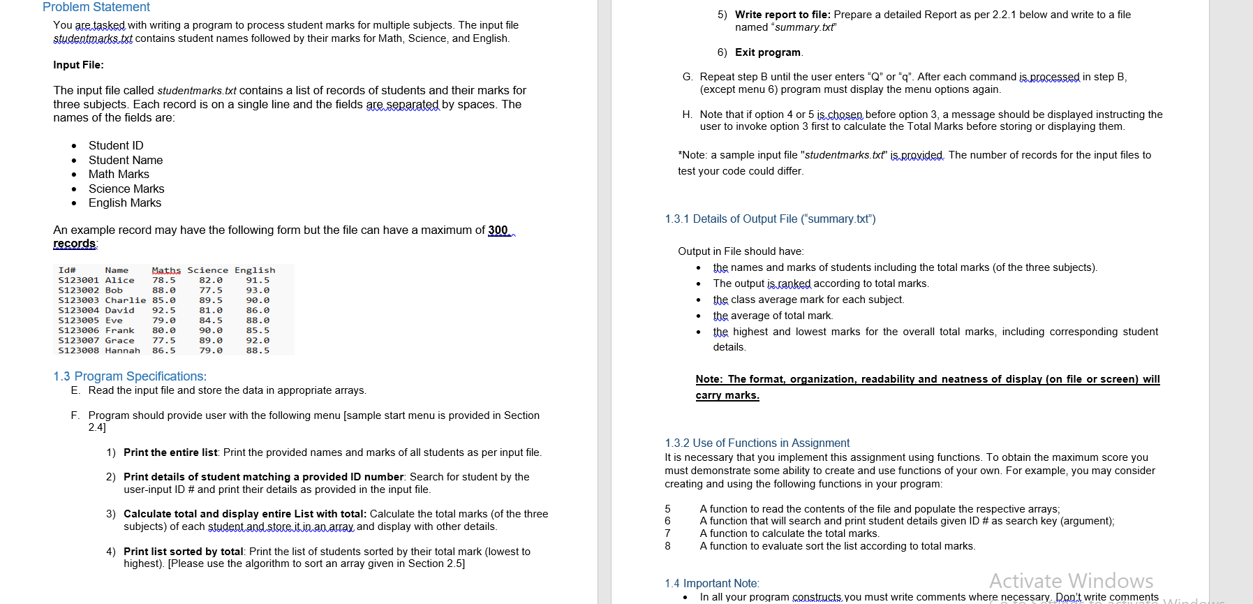  Problem Statement You are tasked with writing a program to process