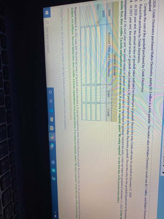 payable. The market value of Walton Electronics' assets was $37 million and