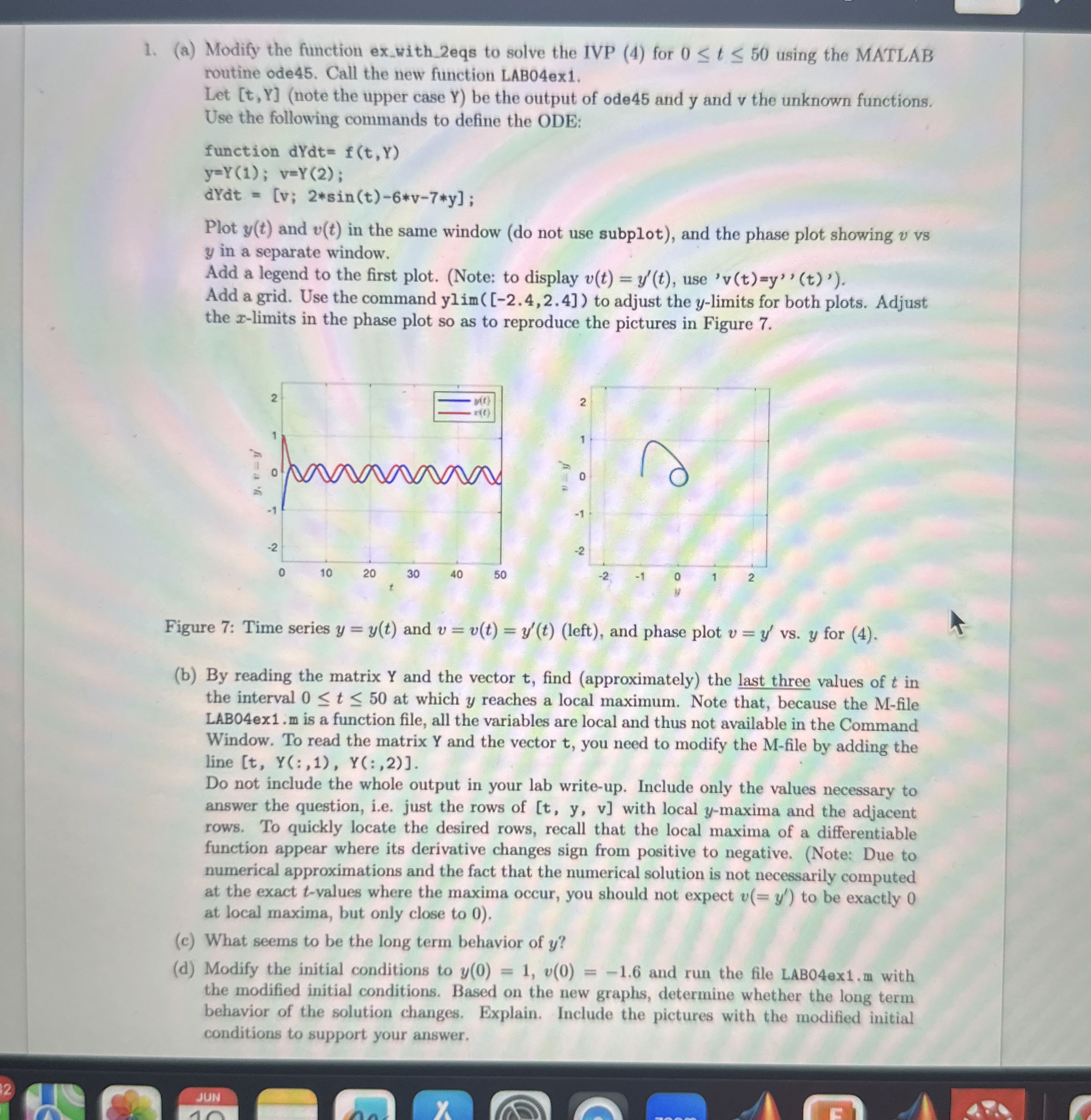  (a) Modify the function ex_with 2eqs to solve the IVP (4)