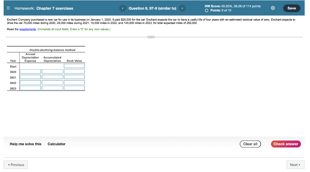 = Homework: Chapter 7 exercises Question 9, S7-9 (similar to) HW