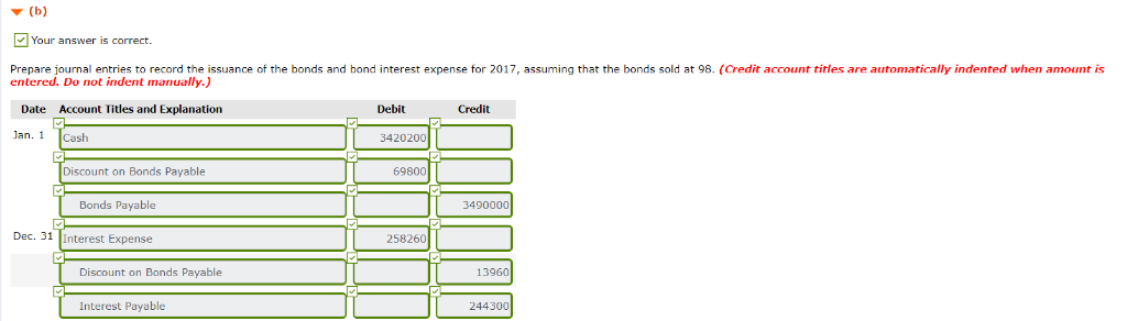 sold $3 490,000 796 5-year bonds on January 1 2017. The bonds