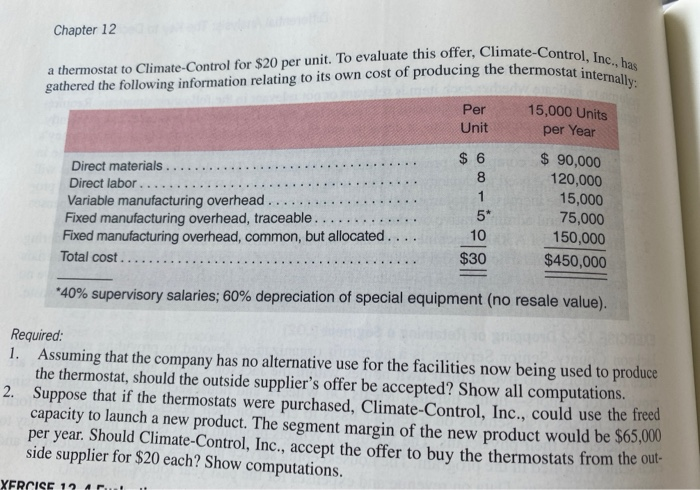 a variety of heating and air-conditioning units. The company is currently manufacturing