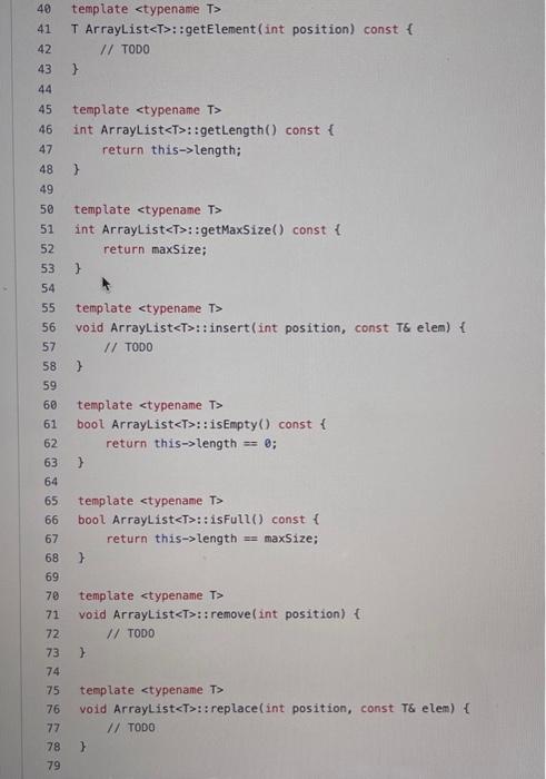 override; I/ return the element at the given position (argument) virtual T