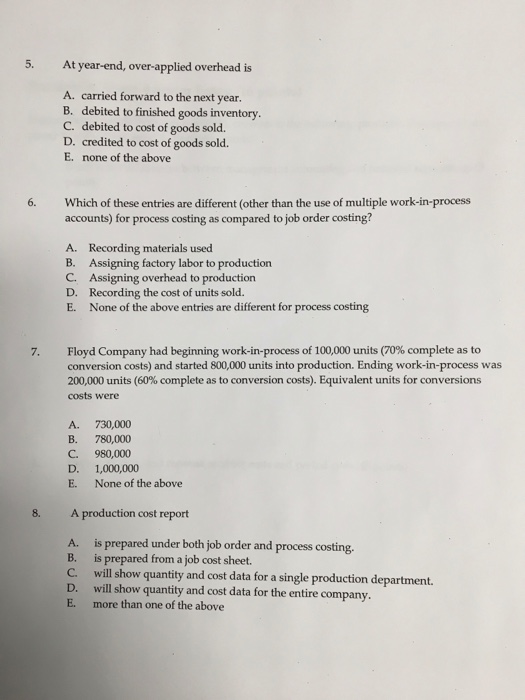 the one best answer to each question 1. Which management function is