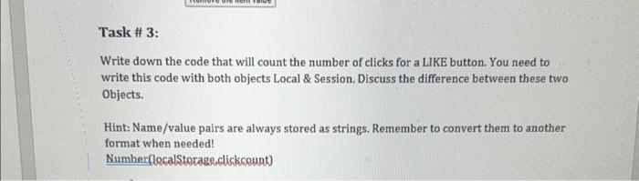 in html Task \# 3: Write down the code that will count