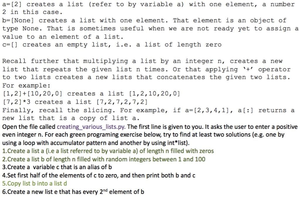 Python question a [2] creates a list (refer to by variable a)