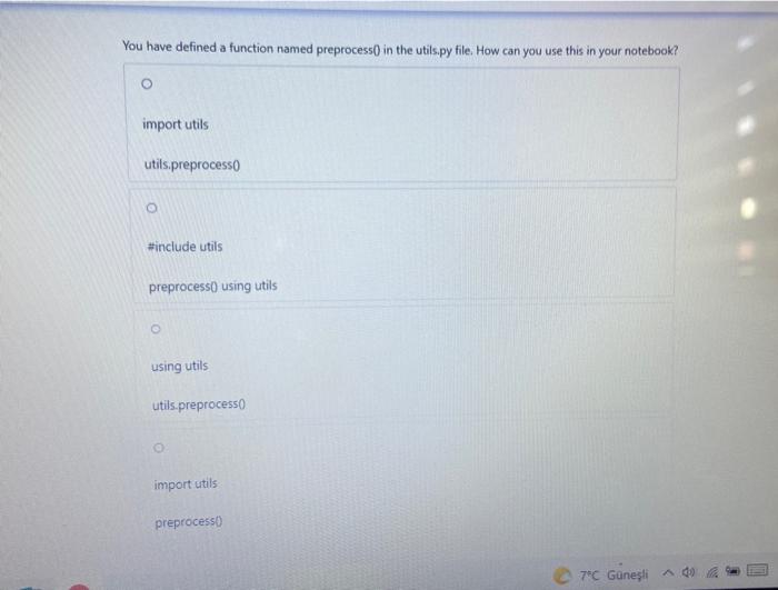  phyton You have defined a function named preprocess 0 in the