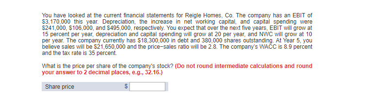  Please show step by step calculations thank you DCF method is