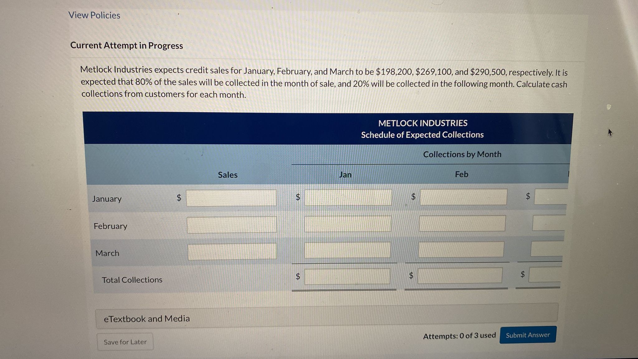 the previous answer posted on chegg is wrong Metlock Industries expects credit