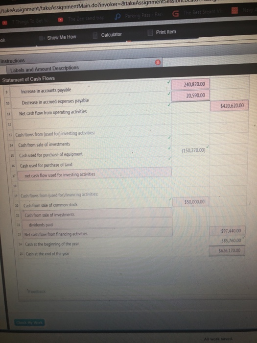 000 240,820.00 0.00 54,020.00 27,380.00 704,290.00 167,160.00)(148,950.00) Accumulated depreciation-equipment Total assets 2.359,910.00
