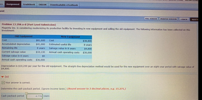  Assignment Gradebook ORION Downloadable eTextbook sent FULL SCREEN PRINTER VERSION 4