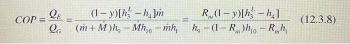 of performance (COP) for the following operating conditions: temperature of condenser TC=104F,