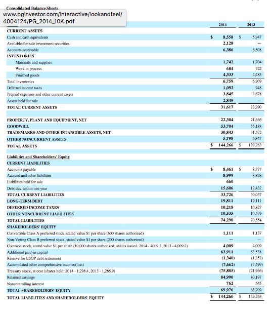 including the notes to the financial statements, is available online. http://www.pginvestor.com/interactive/lookandfeel/4004124/PG_2014_10K.pdf Instructions