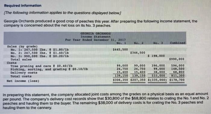  Dark blue boxes require answers Required information (The following information applies