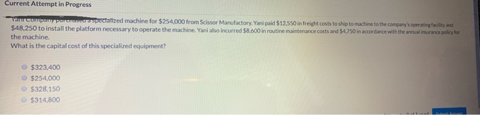  Current Attempt in Progress Yacompany prespectatized machine for $254,000 from Scissor