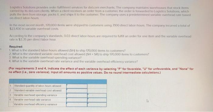  Logistics Solutions provides order Fulfillment services for dot.com merchants. The company